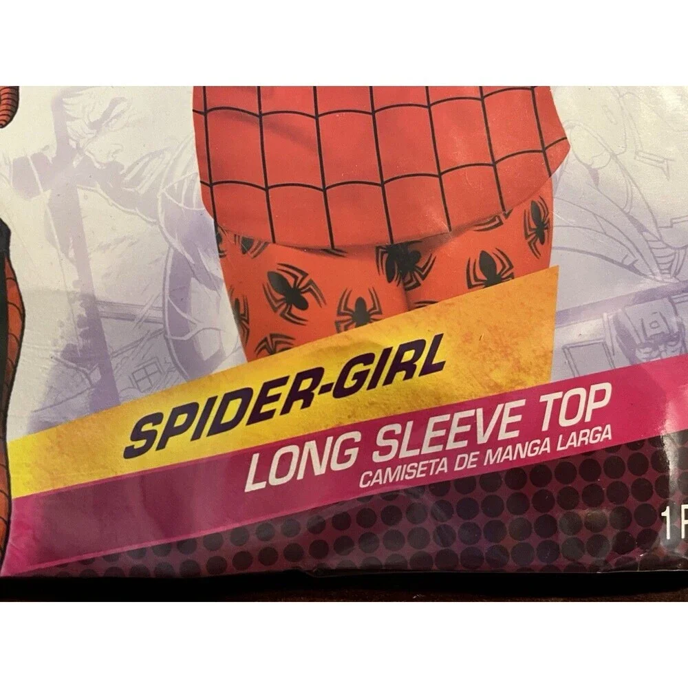 Marvel Spider Girl Long Sleeve Top Medium 10 12 14 Costume Child Size NEW - Picture 2 of 3